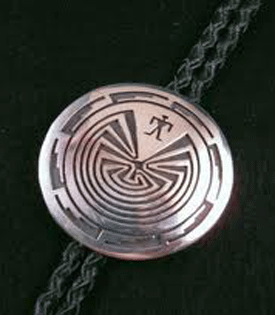 Hopi Indian Silver Jewerly - Man in the maze design