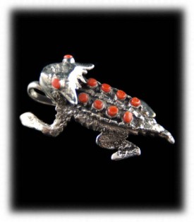 Horny Toad Silver Pendant - Native American Handmade