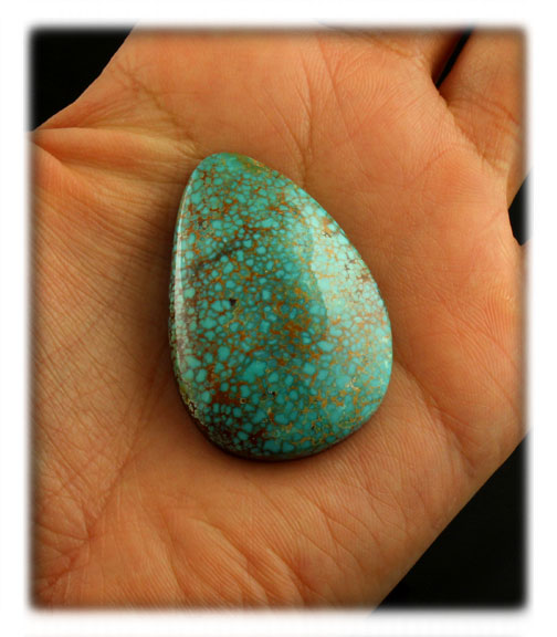 Natural Number Eight Turquoise cabochon cut by John Hartman of Durango Silver Company