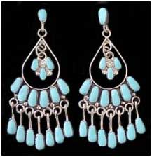 Indian Turquoise Jewelry Earrings