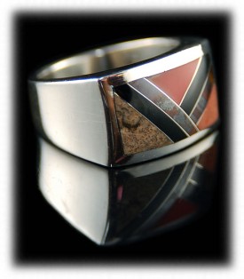 Native Indian Inlaid Silver Ring