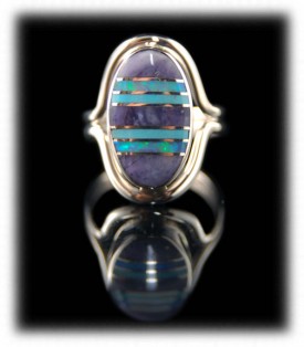 Inlaid Navajo Turquoise Rings