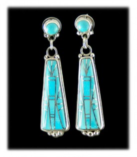 Inlaid Earrings with Sleeping Beauty Turquoise