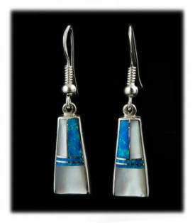 Inlay dangle earrings