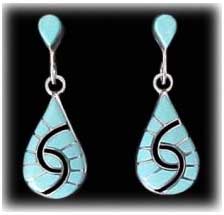 inlay turquoise jewelry earrings