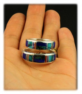 Inlay Wedding Ring Set