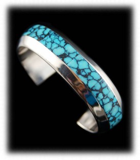 Inlay Spiderweb Turquoise Bracelet