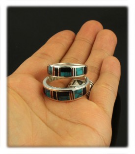 Multi Colored Inlay Wedding  RIng