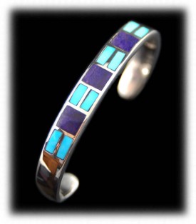 Womens inlay turquoise bracelet