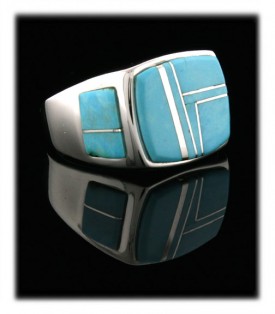 American Indian made Sleepng Beauty and silver band ring