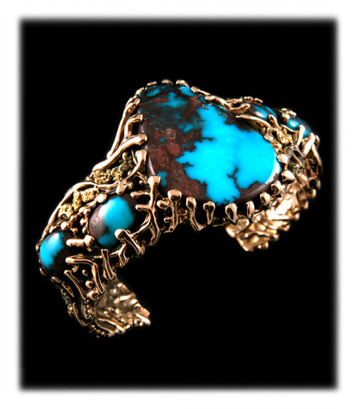 Bisbee Turquoise Gold Bracelet