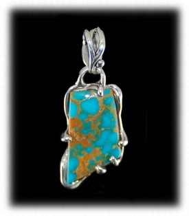 Navajo Turquoise Pendant - Spiderweb Turquoise