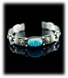 Sterling Silver Bracelet with Kingman Turquoise