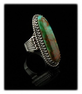 Take a look at this beautiful handmade Sterling Silver cocktail ring for women with natural Royston Turquoise