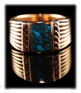 lander blue turquoise gold ring