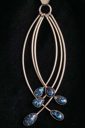 Lander Blue Spiderweb Turquoise Necklace