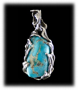 Nugget Cut Sleeping Beauty Turquoise Pendant