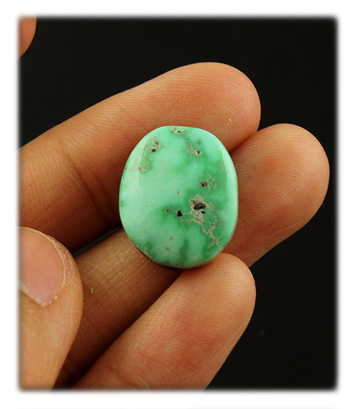 Lime Green Turquoise Cabochon from the Orvil Jack Mine