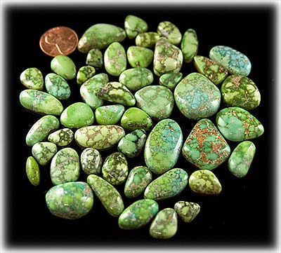 High Grade Natural Carico Lake lime green Turquoise cabochons