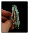 Pictured here is a beautiful Art Deco Style handmade long Sterling Silver Ring with Royston Turquoise