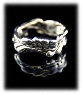 Lost Wax Silver Ring Band by Crystal Hartman