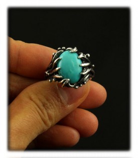 Sterling Silver Turquoise Ring by Nattarika Hartman