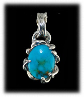 Lost Wax Turquoise Pendant