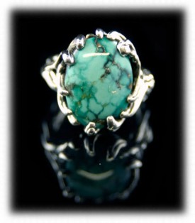 Womens Turquoise Ring in Lost wax design