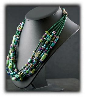 Malechite and Turquoise Beaded Treasure Necklace