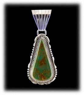 Manassa Turquoise Pendant - Sterling Silver Pendant