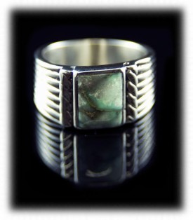 Mens Inlaid Silver Rings