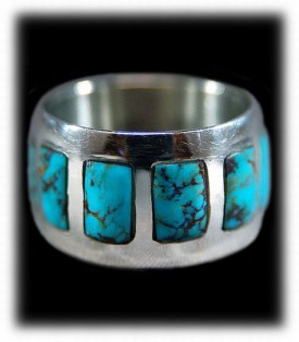 Inlay Mens Ring, Turquoise Inlay Mens Ring by Dillon Hartman