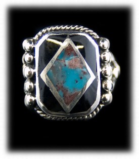 Inlay Ring - Bisbee Turquoise Mans Ring