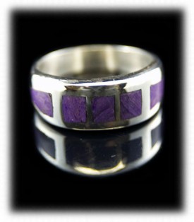 Silver Ring Band in Sugilite 