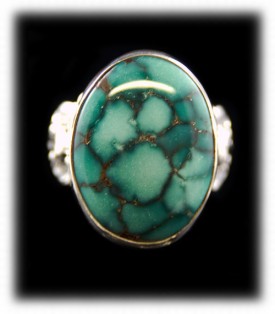 Tibetan Spiderweb Turquoise Ring