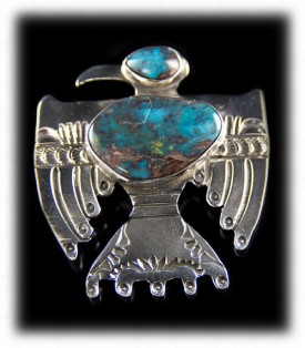 Mens Thunderbird Silver Pendant