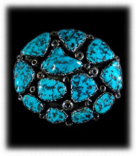 Nugget Turquoise Mens Belt Buckle, Native American Handcrafted Buckle