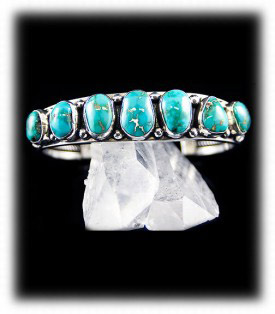 Navajo Row Mens Turquoise Bracelet