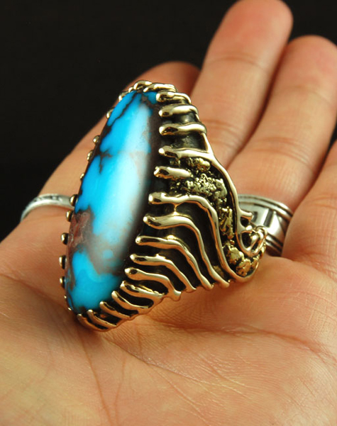 Buy Mens Turquoise Ring Natural Feroza Stone Handmade Jewelry Gift for Him  Big Blue Tuquoise Stone Man Real Gemstone Jewellery Mens Easter Gifts  Online in India - Etsy