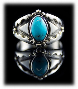 Mens Turquoise Ring - Saddle Design