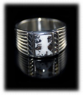 Mens White Buffalo Turquoise Ring - Mens Silver Jewelry