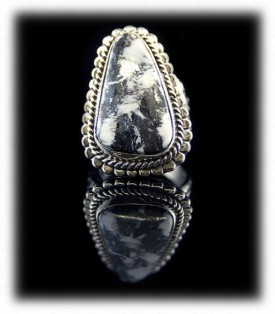 White Buffalo Turquoise Mens Ring