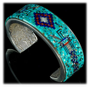 Micro Inlay Native American Turquoise Jewelry