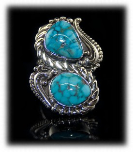 Spiderweb Morenci Turquoise Ring