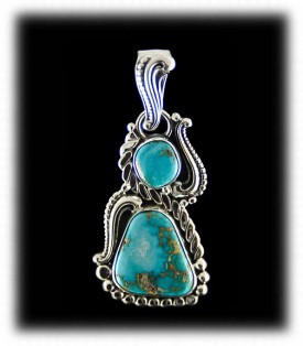 Morenci Turquoise Necklace - Silver Pendant