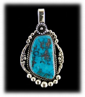 Morenci Turquoise Pendant - Native American Handcrafted