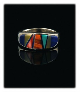 Multi Colored Inlay Band RIng