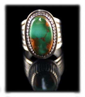 Royston Turquoise Mens Silver Band Ring