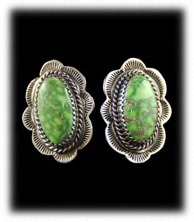 Carico Lake Turquoise Earrings - Native American Silver Jewellery