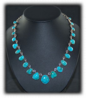 Native American Turquoise Tab Necklace
